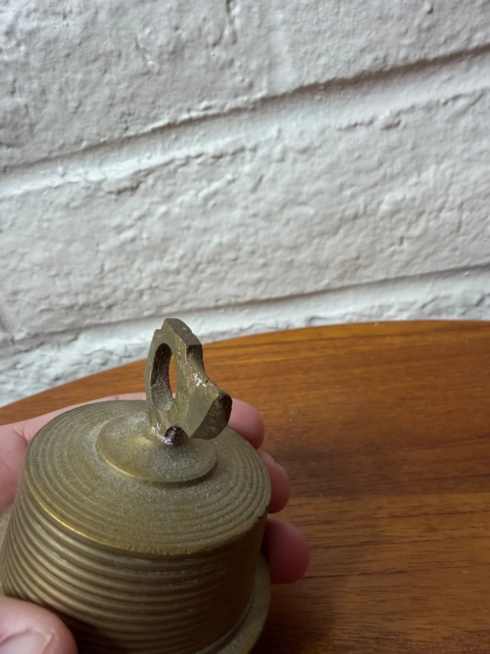 Vintage Elephant Claw Brass Bell Patina Damaged Top